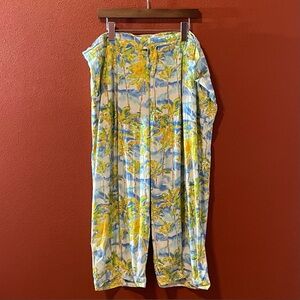 Jams World Women’s Vintage Coco Palm Camp Print‎ Baggy Rayon Coastal Pants